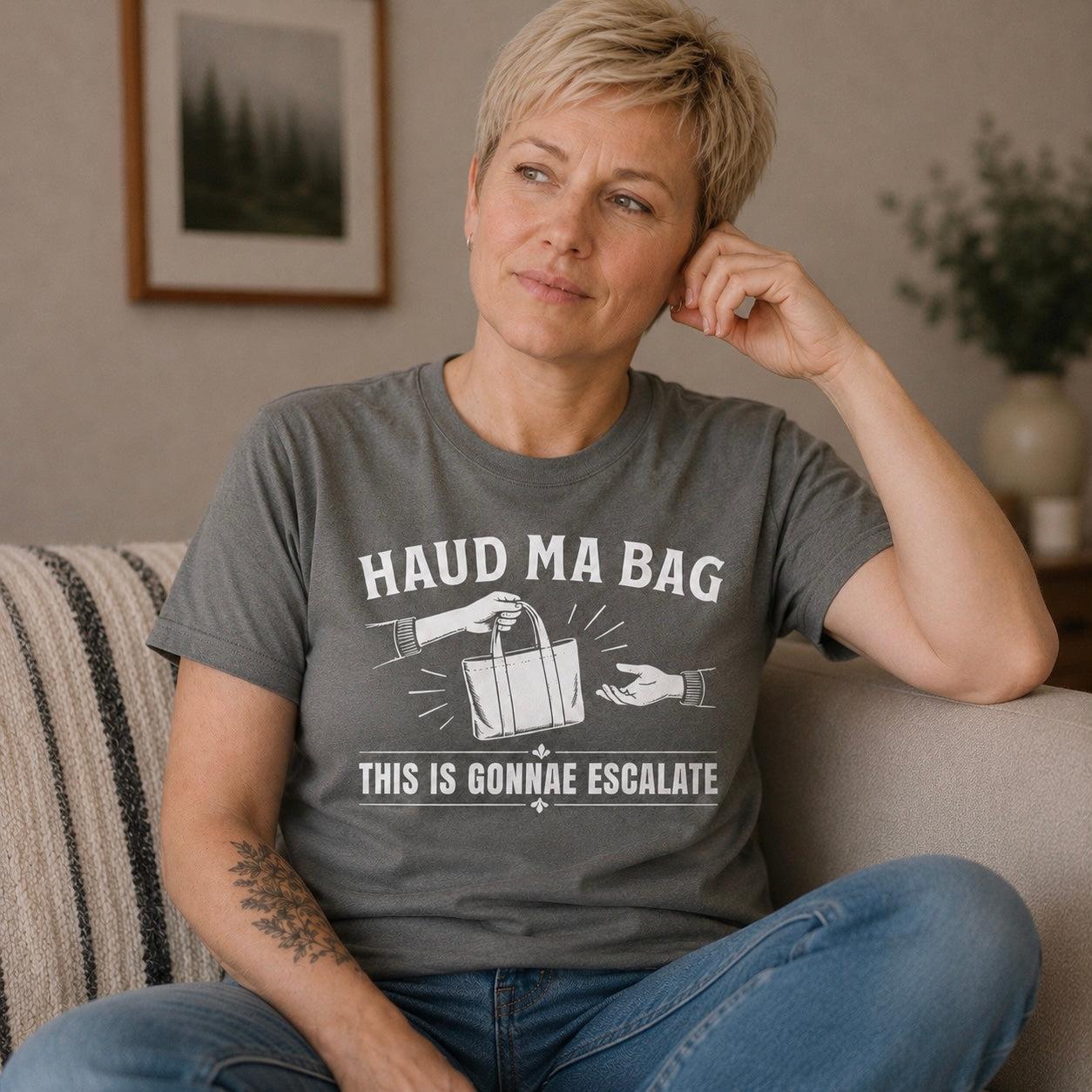 “Haud Ma Bag” Funny Scottish T-Shirt – Standard Fit