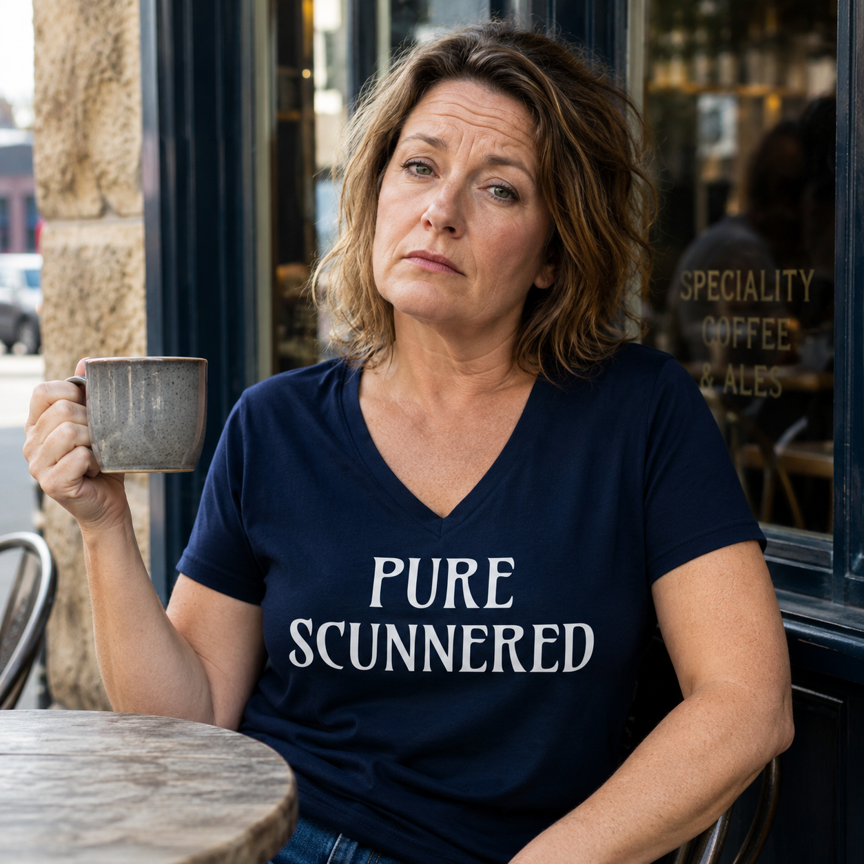 “Pure Scunnered” Premium Soft V-Neck T-Shirt