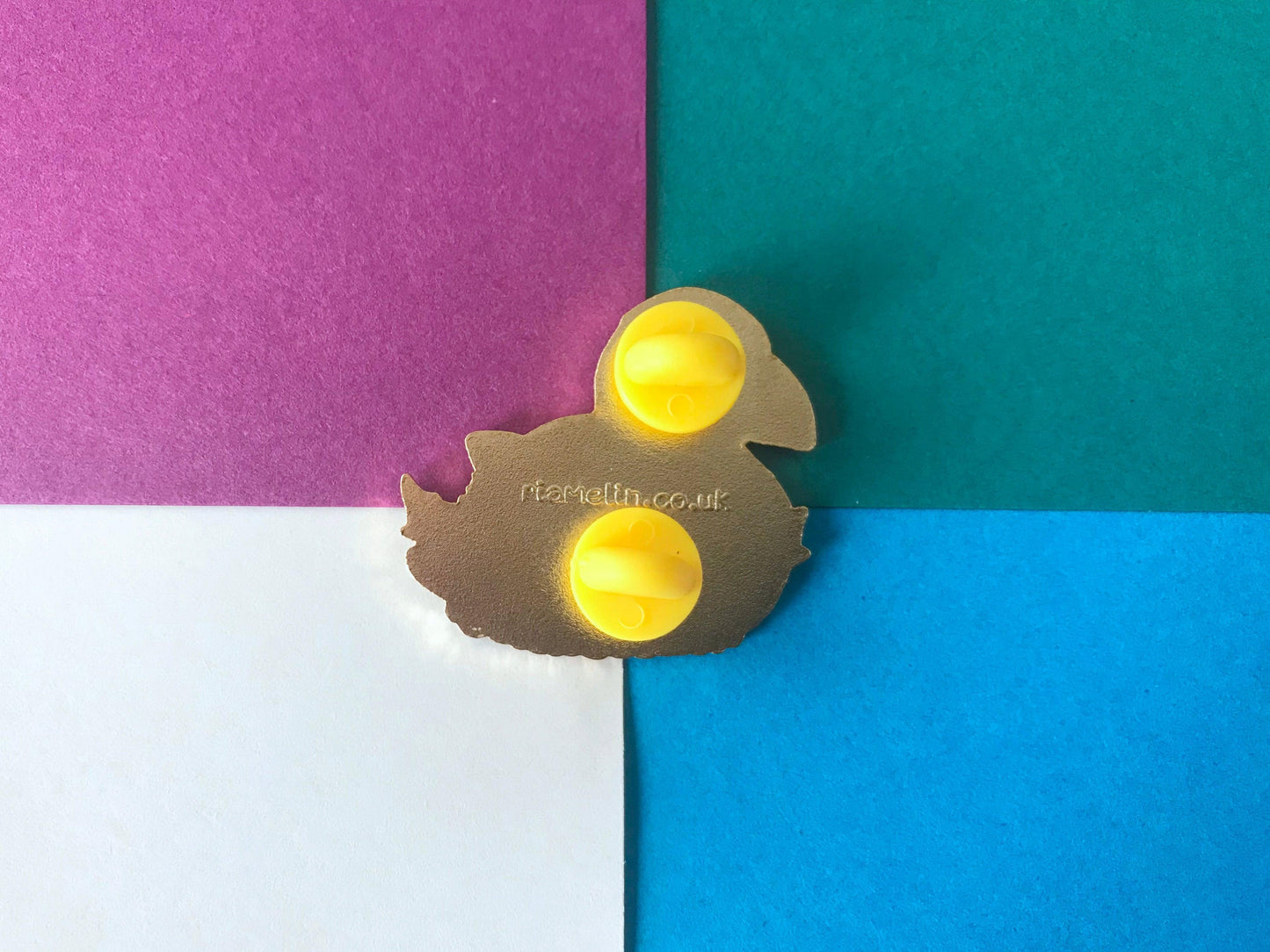 Puffin Enamel Pin with Scottish Thistles