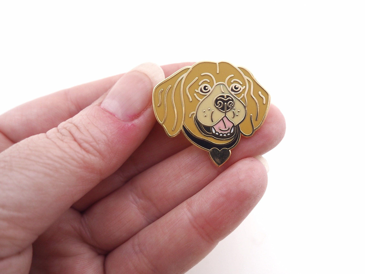 Golden Labrador Retriever enamel pin badge. Dog lover small gift.