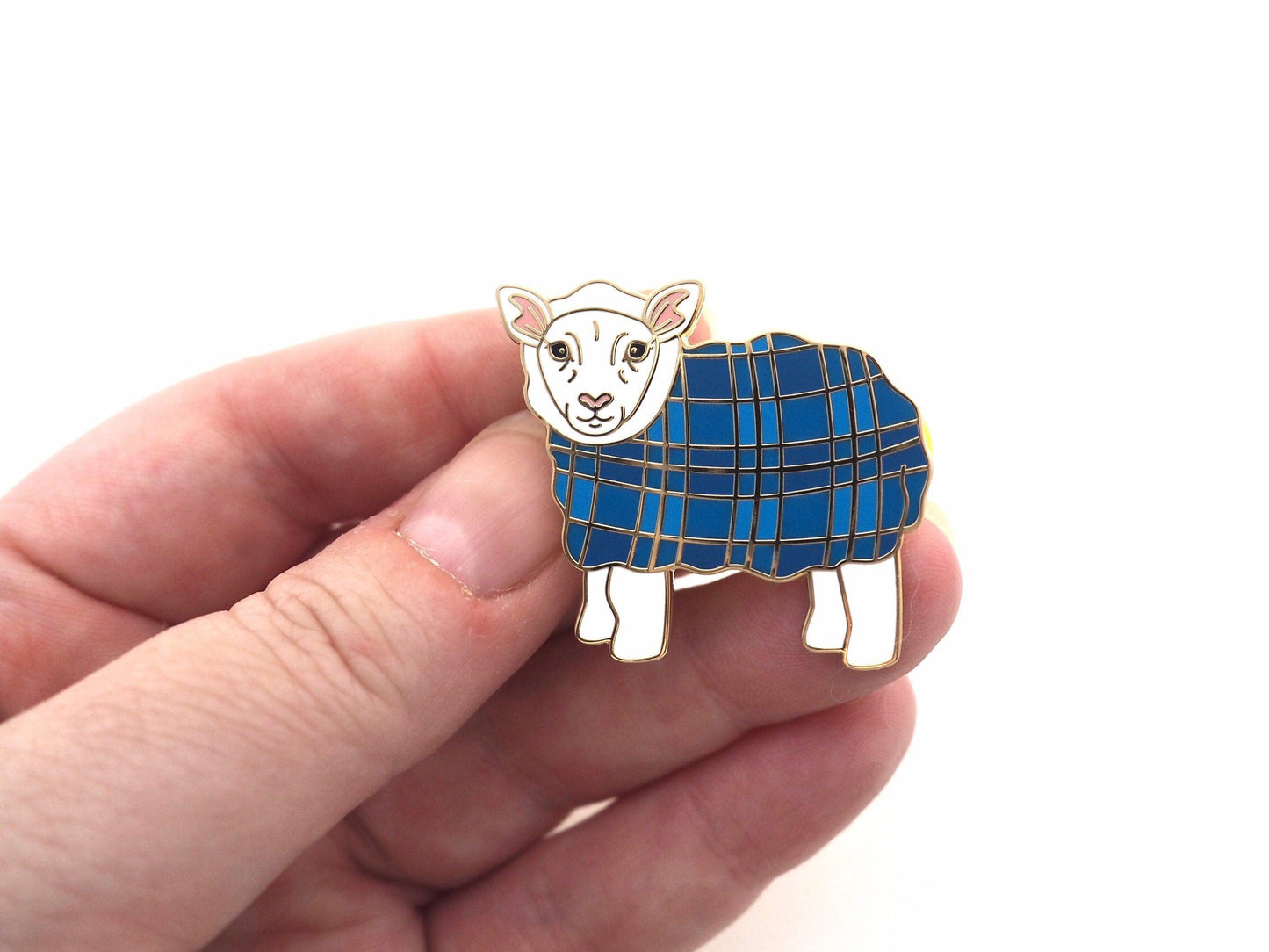 Highland Tartan Sheep Enamel Pin
