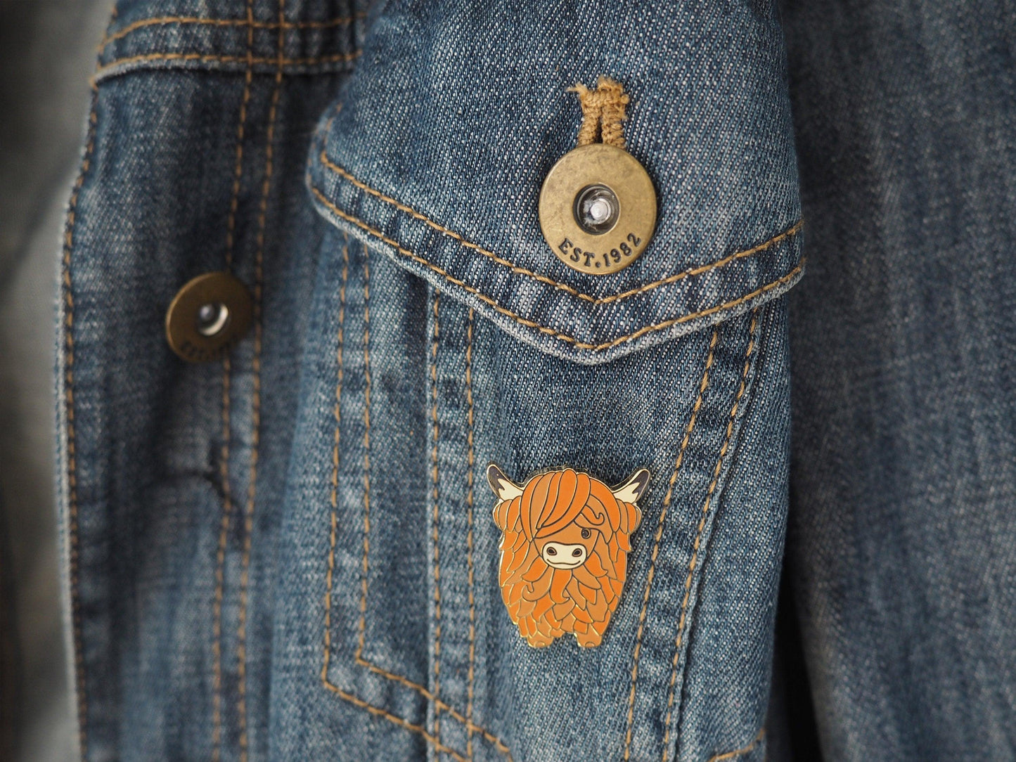 Highland Cow Enamel Pin and/or Keyring