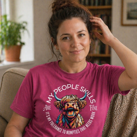 “My People Skills Are Fine” Funny Scottish T-Shirt – Premium Soft Feel