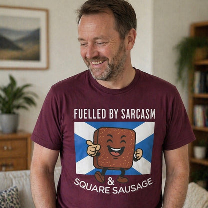 “Square Sausage” Funny Scottish T-Shirt – Premium Soft Feel