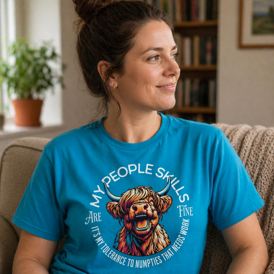 “My People Skills Are Fine” Funny Scottish T-Shirt – Premium Soft Feel