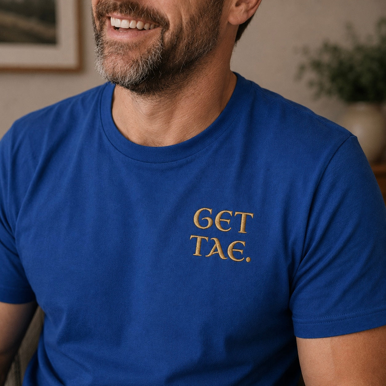 “Get Tae” Funny Embroidered T-Shirt