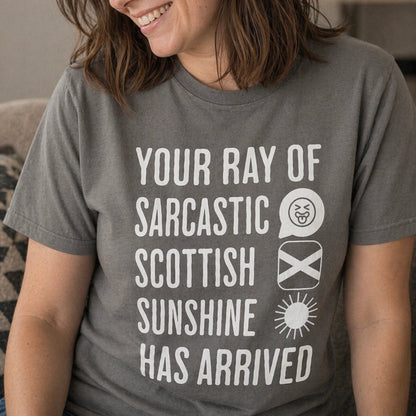 “Sarcastic Scottish Sunshine” Funny Scottish T-Shirt – Standard Fit