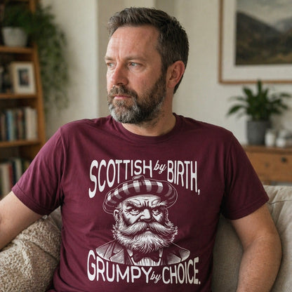 “Grumpy By Choice” Funny Scottish T-Shirt – Premium Soft Feel