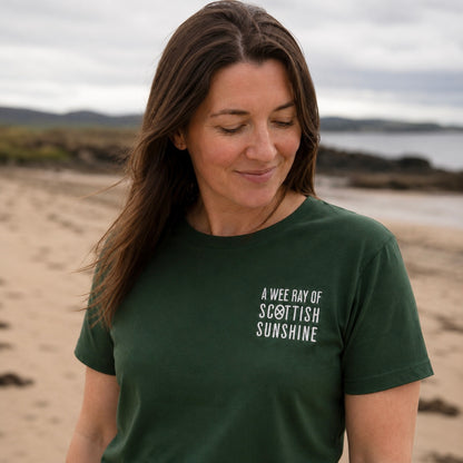 “A Wee Ray Of Scottish Sunshine” Premium Soft Embroidered T-Shirt