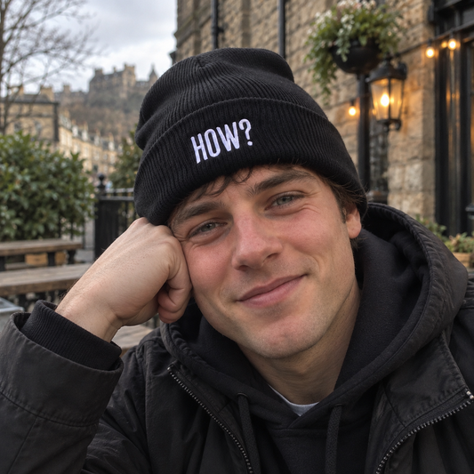 How? | Embroidered Beanie