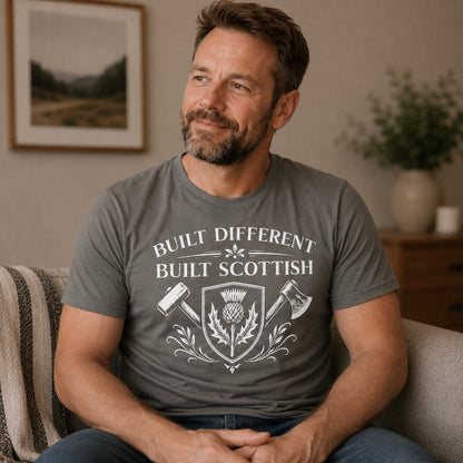 “Built Different, Built Scottish” Funny Scottish T-Shirt – Standard Fit