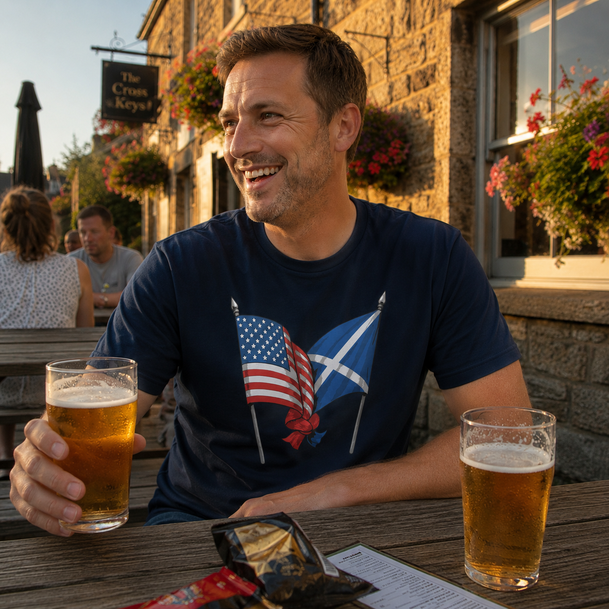 USA and Saltire Flags Standard Fit T-Shirt