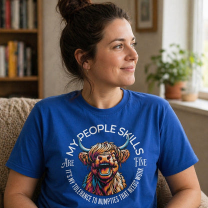 “My People Skills Are Fine” Funny Scottish T-Shirt – Premium Soft Feel