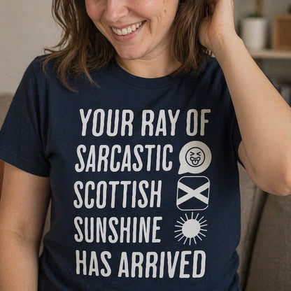 “Sarcastic Scottish Sunshine” Funny Scottish T-Shirt – Standard Fit