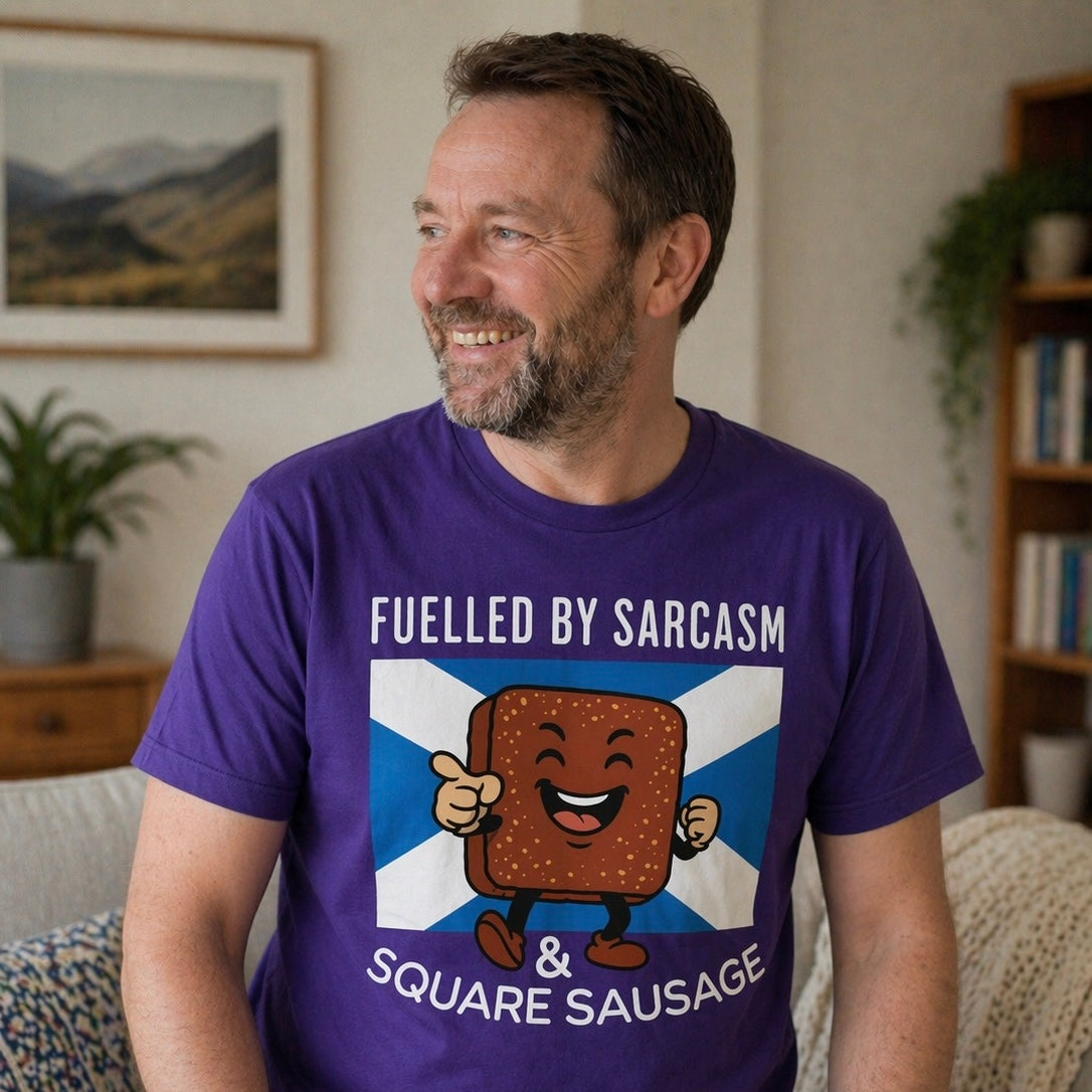 “Square Sausage” Funny Scottish T-Shirt – Standard Fit