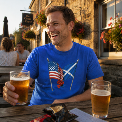 USA and Saltire Flags Standard Fit T-Shirt