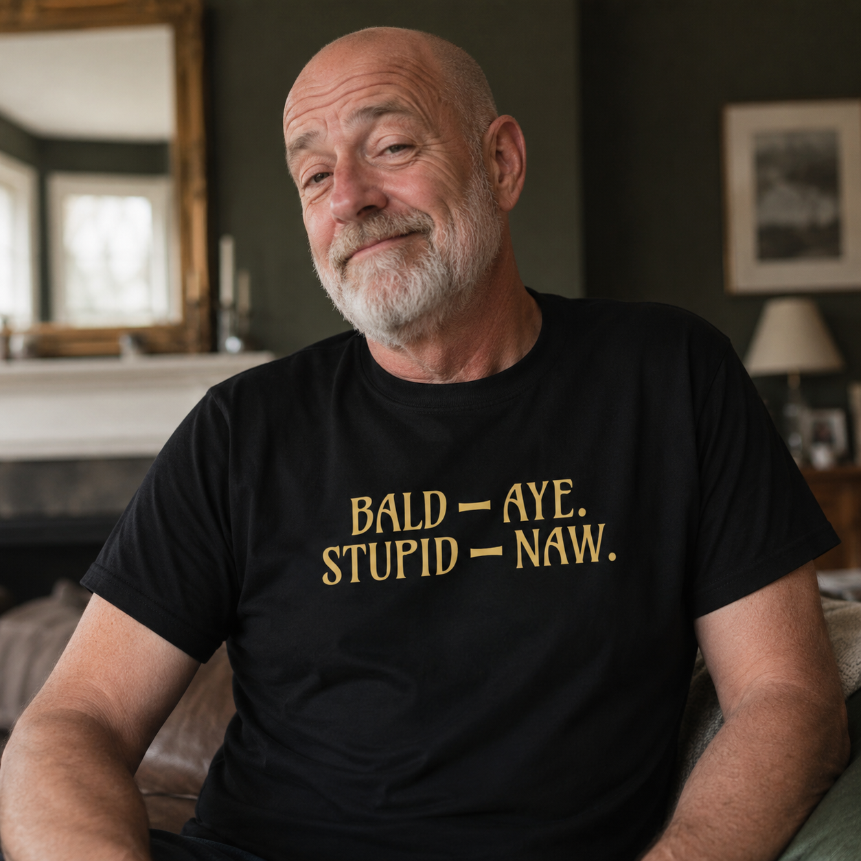 “Bald - Aye. Stupid - Naw.” Standard Fit T-Shirt