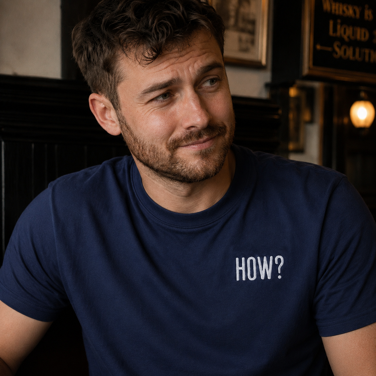 “How?” Premium Soft Embroidered T-Shirt