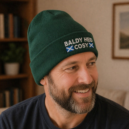“Baldy Heid Cosy” Embroidered Beanie