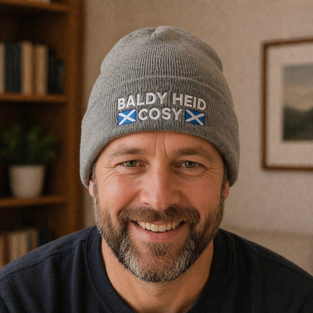 “Baldy Heid Cosy” Embroidered Beanie