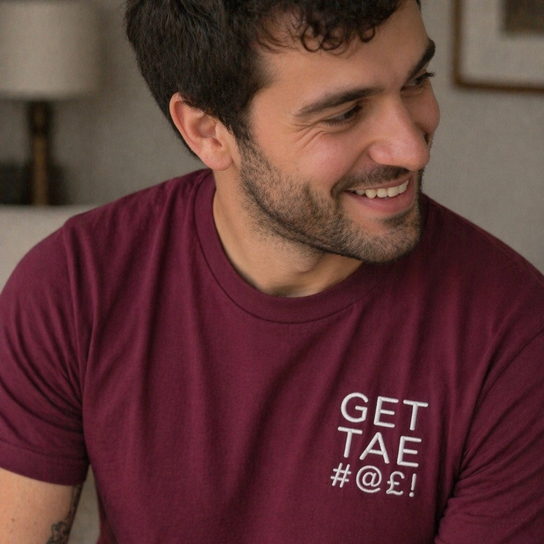 “Get Tae #@£!” Funny Scottish Embroidered T-Shirt