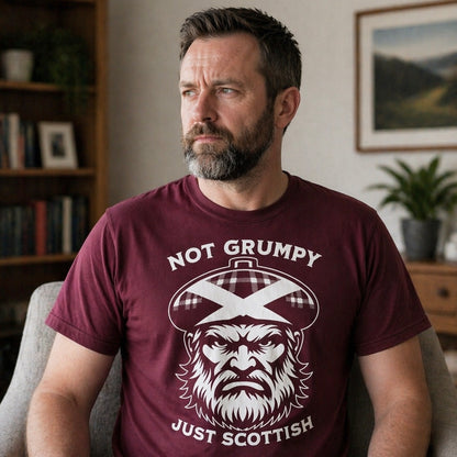 “Not Grumpy Just Scottish” Funny Scottish T-Shirt – Premium Soft Feel