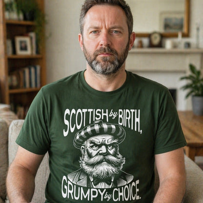 “Grumpy By Choice” Funny Scottish T-Shirt – Premium Soft Feel