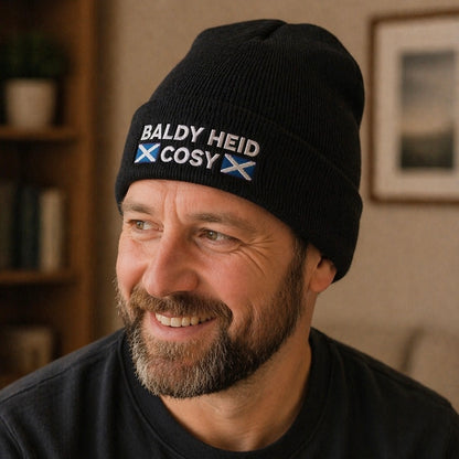 “Baldy Heid Cosy” Embroidered Beanie