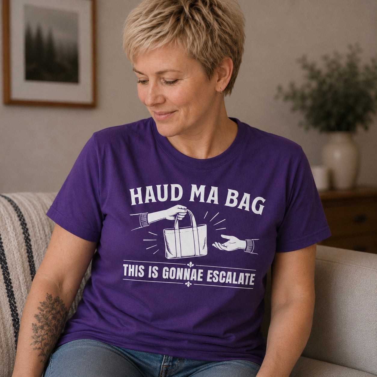 “Haud Ma Bag” Funny Scottish T-Shirt – Standard Fit