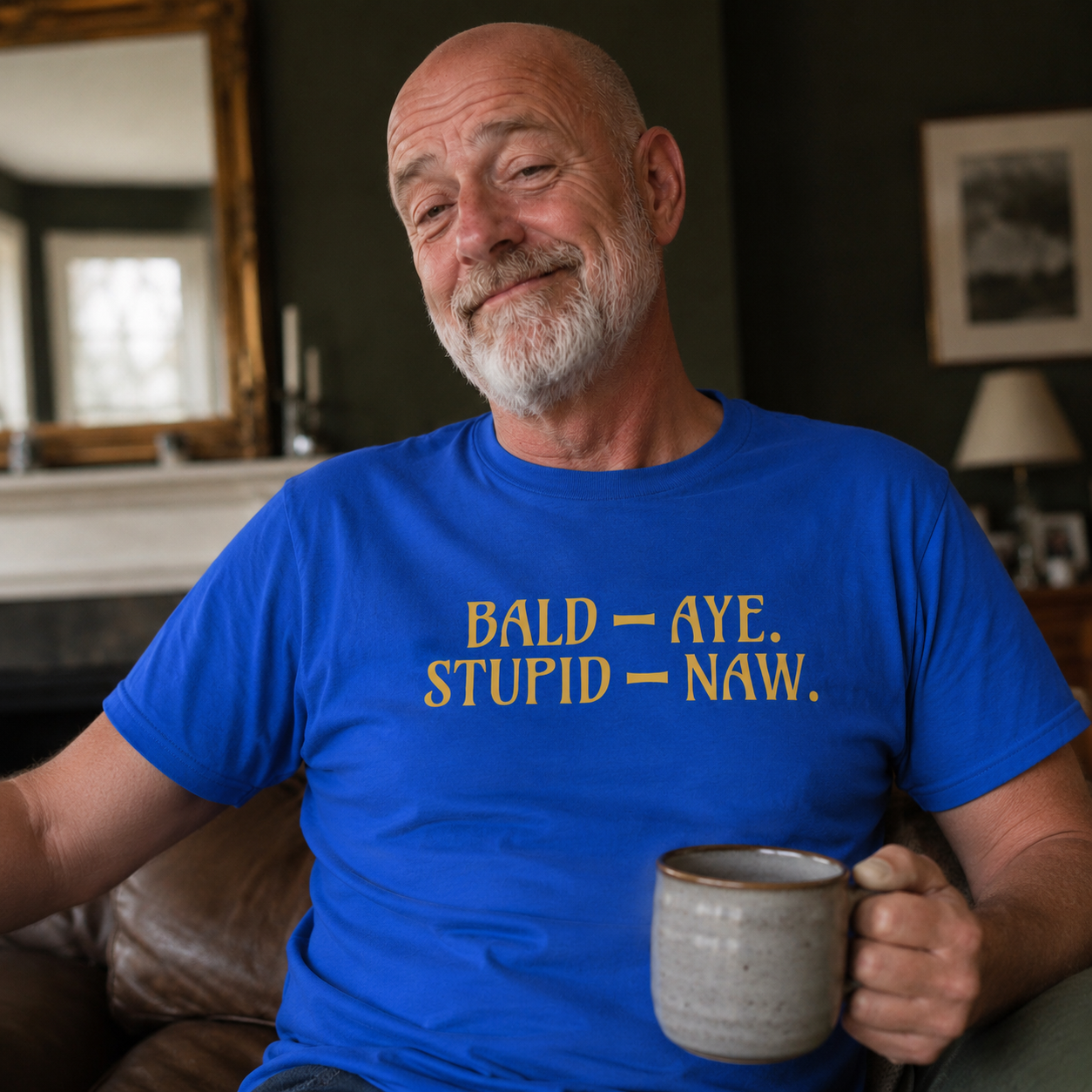 “Bald - Aye. Stupid - Naw.” Standard Fit T-Shirt