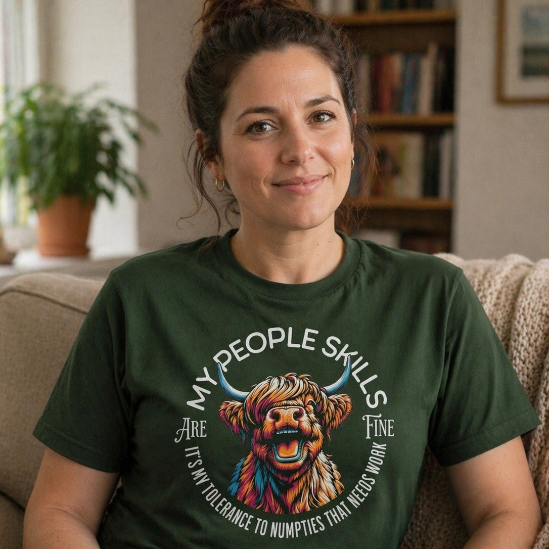 “My People Skills Are Fine” Funny Scottish T-Shirt – Premium Soft Feel