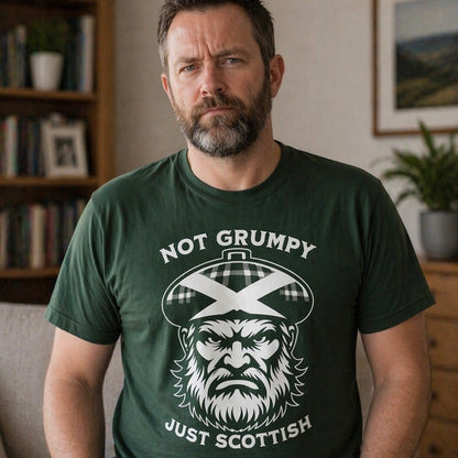 “Not Grumpy Just Scottish” Funny Scottish T-Shirt – Premium Soft Feel