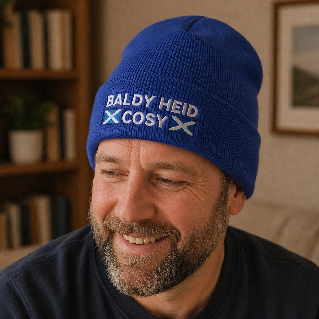 “Baldy Heid Cosy” Embroidered Beanie