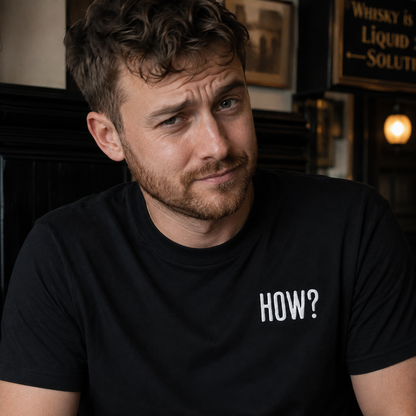 “How?” Premium Soft Embroidered T-Shirt