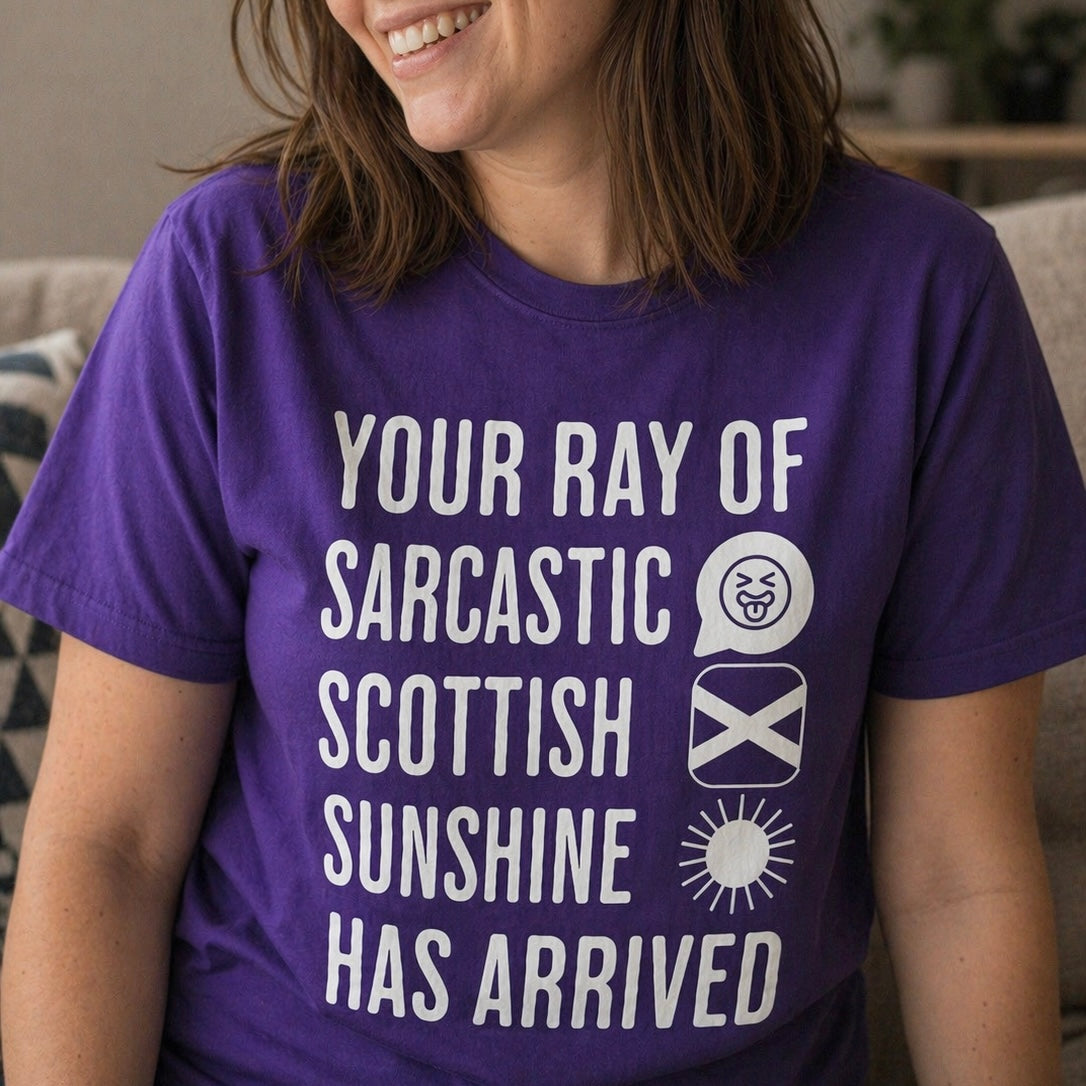 “Sarcastic Scottish Sunshine” Funny Scottish T-Shirt – Standard Fit