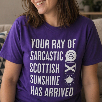 “Sarcastic Scottish Sunshine” Funny Scottish T-Shirt – Standard Fit