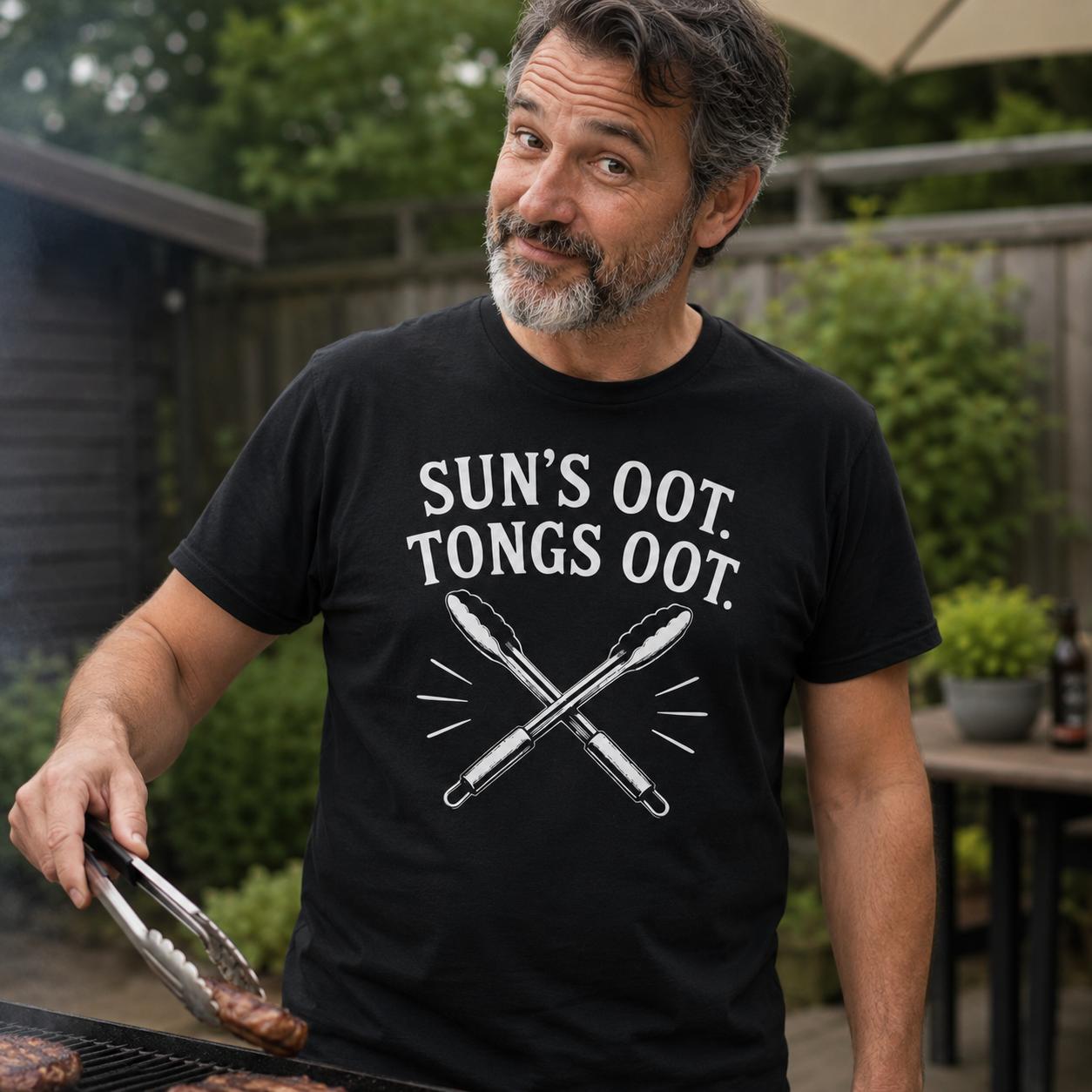 “Sun’s Oot, Tongs Oot.” Standard Fit T-Shirt