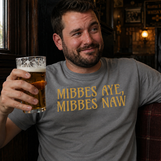 “Mibbes Aye, Mibbes Naw” Standard Fit T-Shirt