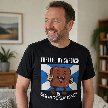 “Square Sausage” Funny Scottish T-Shirt – Premium Soft Feel