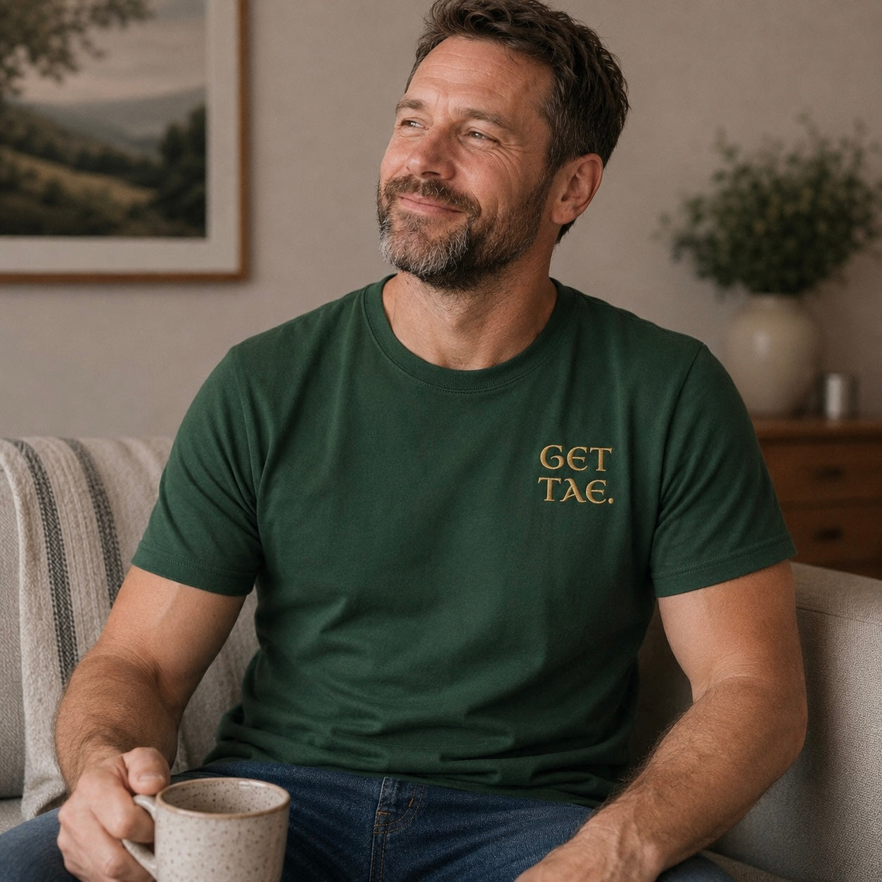 “Get Tae” Funny Embroidered T-Shirt