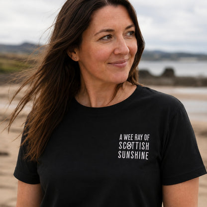 “A Wee Ray Of Scottish Sunshine” Premium Soft Embroidered T-Shirt