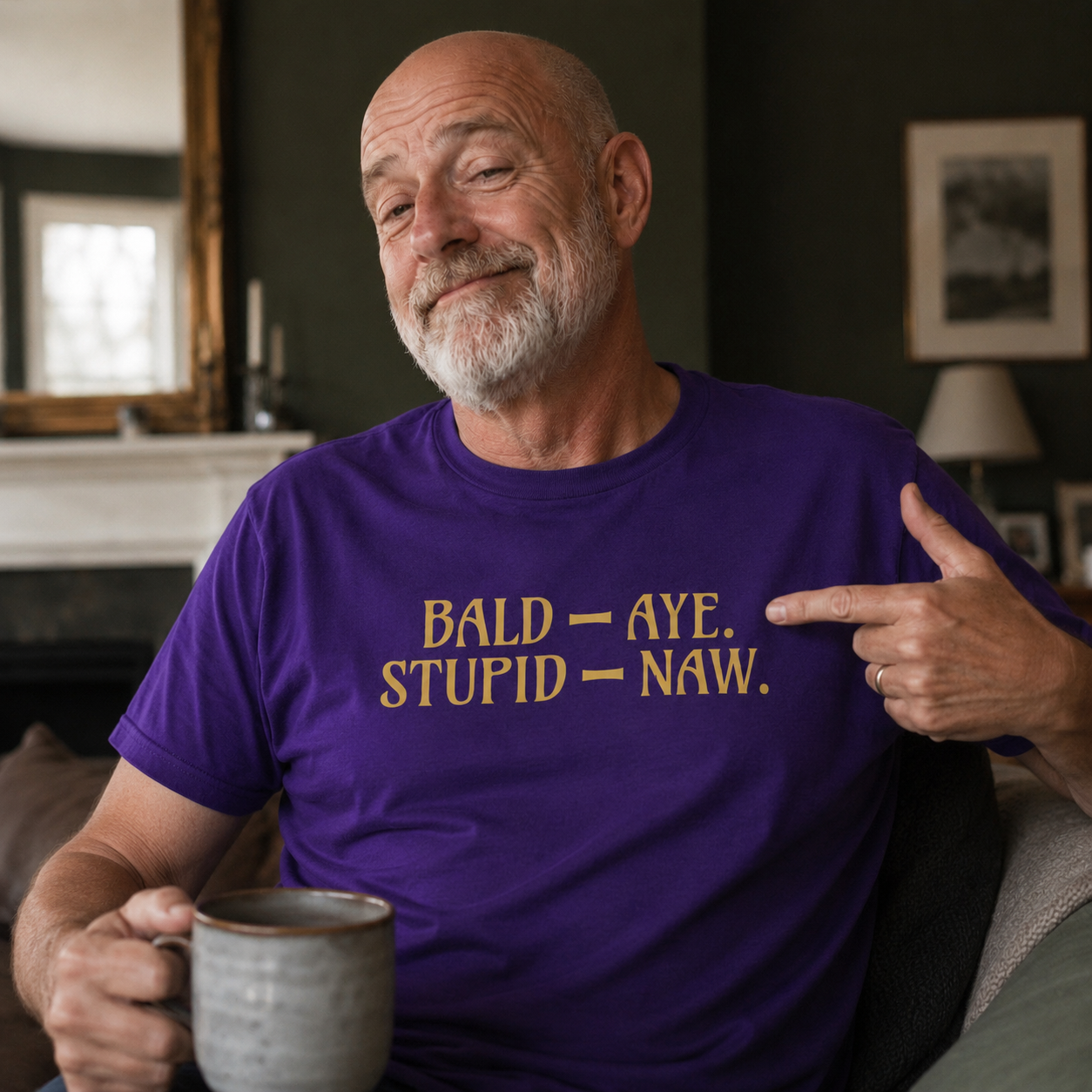 “Bald - Aye. Stupid - Naw.” Standard Fit T-Shirt