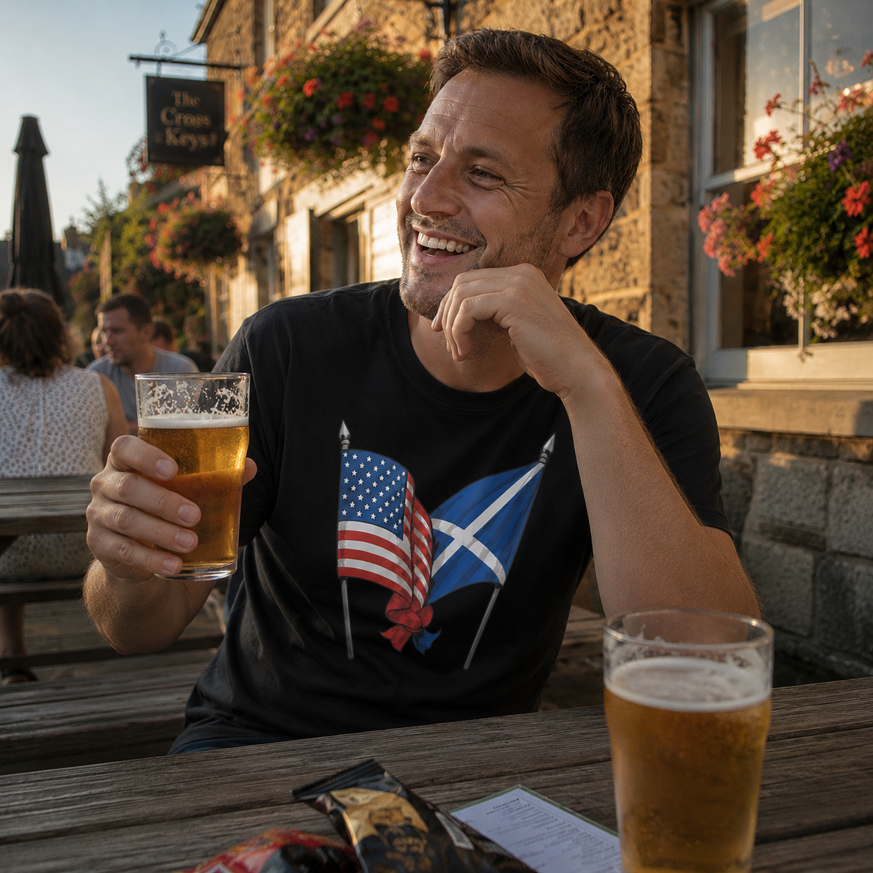 USA and Saltire Flags Standard Fit T-Shirt