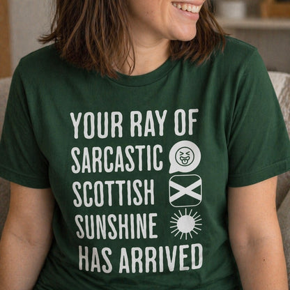 “Sarcastic Scottish Sunshine” Funny Scottish T-Shirt – Premium Soft Feel