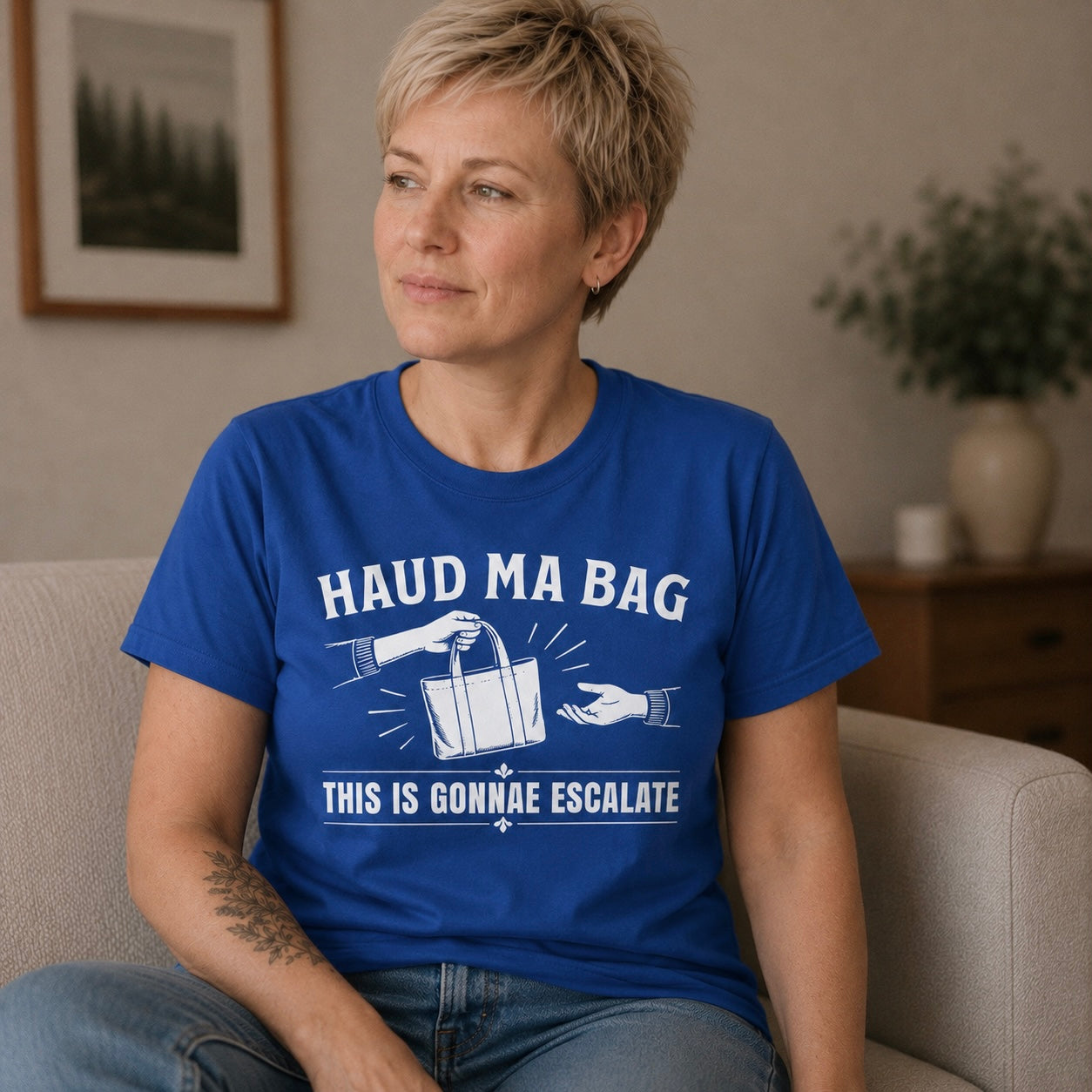 “Haud Ma Bag” Funny Scottish T-Shirt – Standard Fit