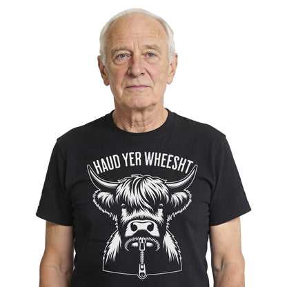 Funny Scottish T-Shirt – Haud Yer Wheesht Premium Tee