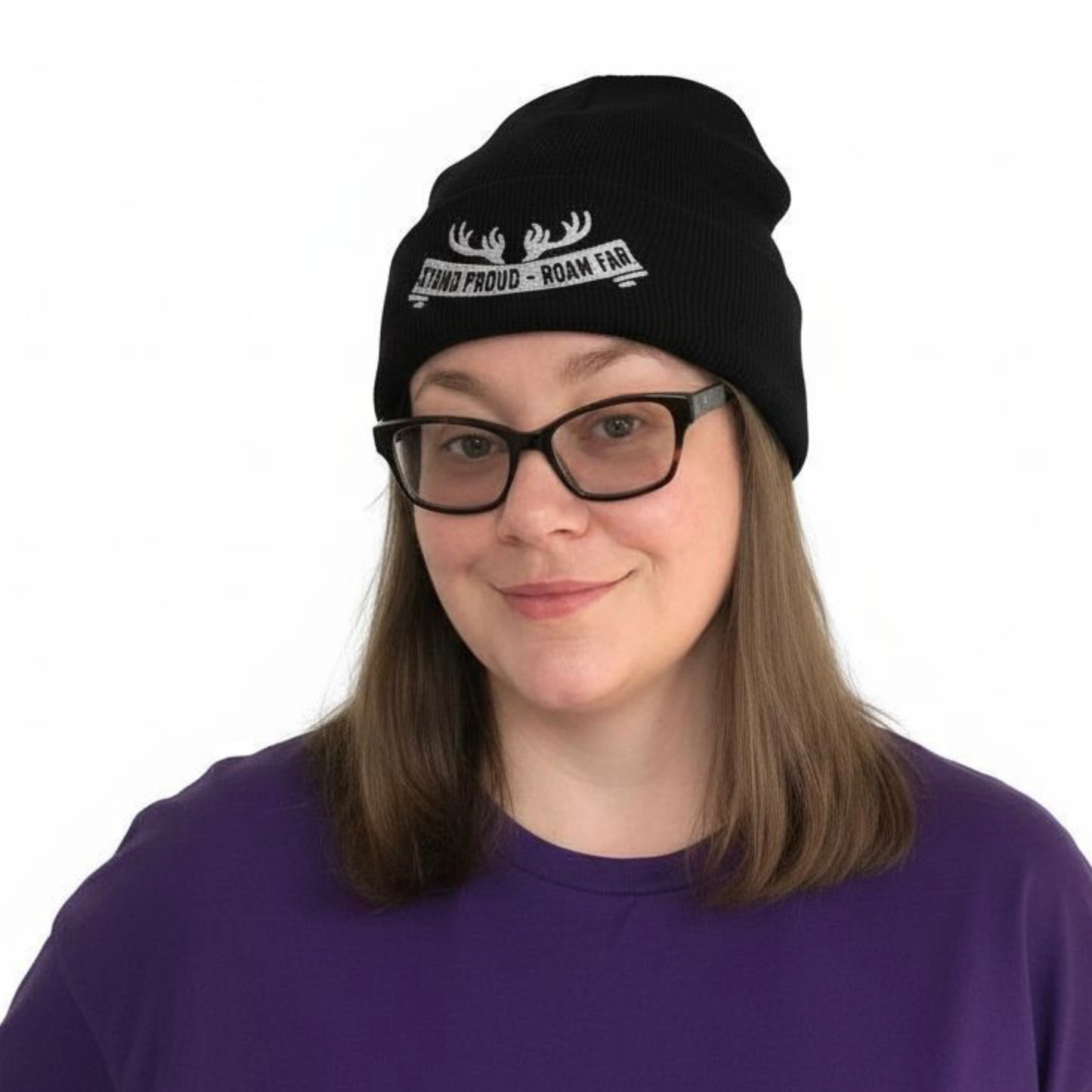 Scottish Embroidered Beanie – Stand Proud, Roam Far