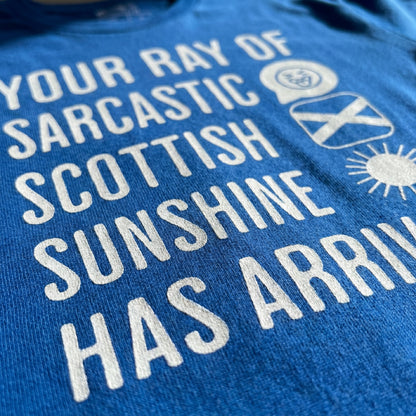 “Sarcastic Scottish Sunshine” Funny Scottish T-Shirt – Premium Soft Feel