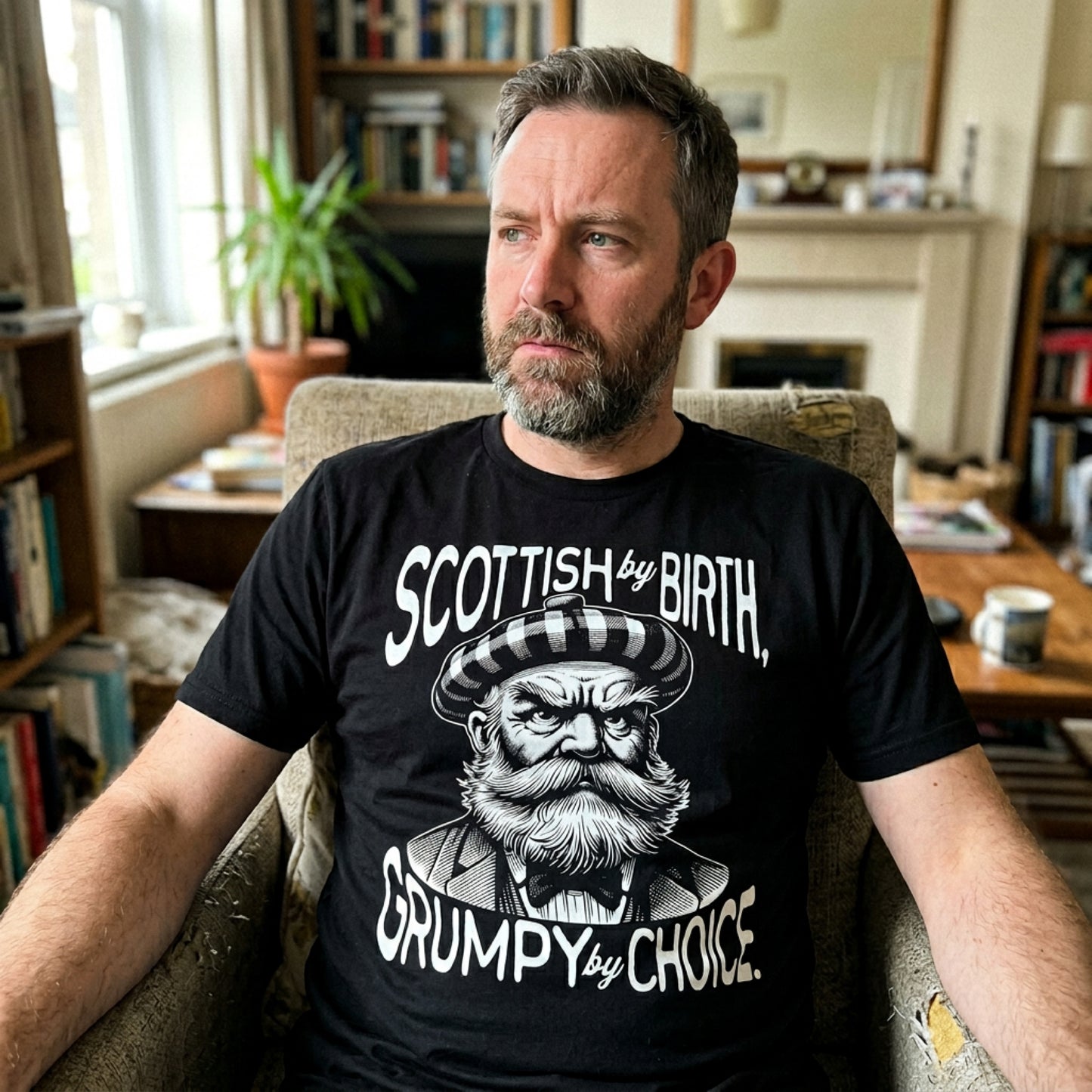 “Grumpy By Choice” Funny Scottish T-Shirt – Standard Fit