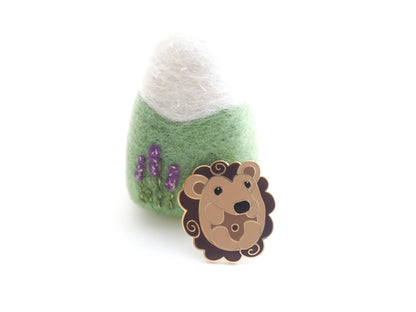 Hedgehog enamel pin.